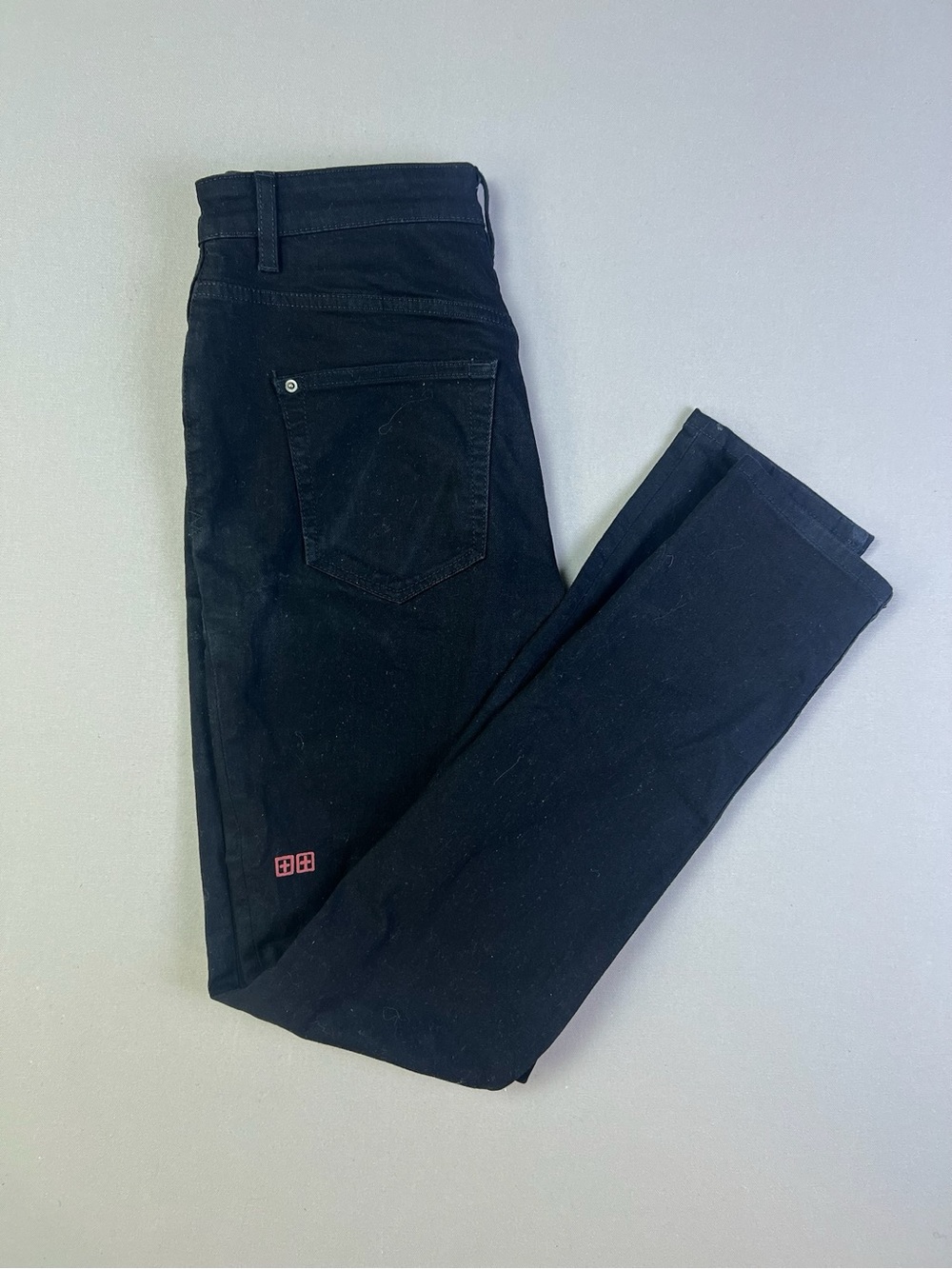 Ksubi Wolfgang Laid Black Jeans Mens Size 28 Slim Tapered Red Cross Signature